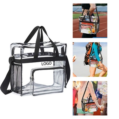 Custom PVC Stadium Approved Reinforced Straps Clear Tote Bag
