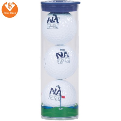 Clear Tube with 3 Wilson Golf Balls