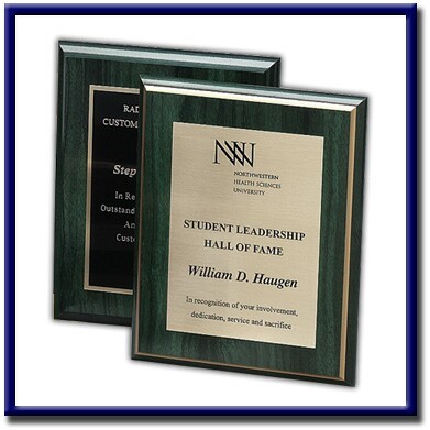 Green Woodgrain Finish Plaque (12"x15")