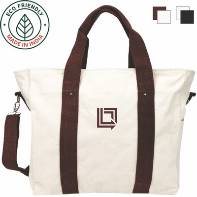 Voyager Eco Friendly Natural/Maroon Canvas Duffel Bag