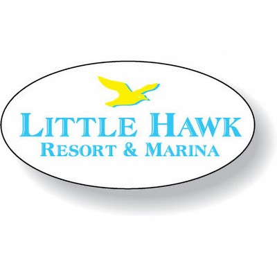 White Gloss Block-Out Flexo-Printed Stock Oval Roll Labels (.875"x1.75")