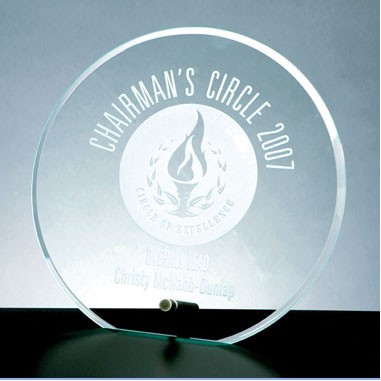 Beveled Circle Award w/Aluminum Pole