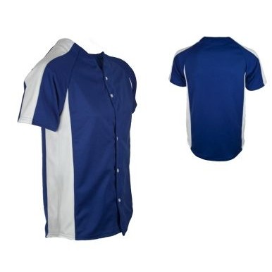 Adult Pro-Style Cool Mesh Full Button Baseball Jersey Shirt w/Contrast Side Panel