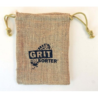5"x6" Colored Jute/Burlap Drawstring Bag