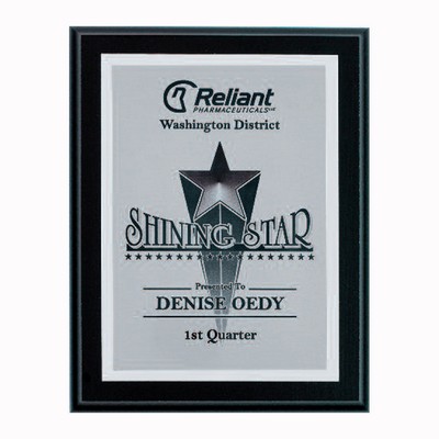 Ebony Finish Plaque w/Engraving Plate (8"x10")