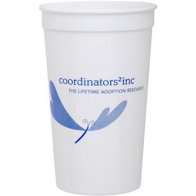 22 Oz. Smooth White Stadium Cup (QuickShip)