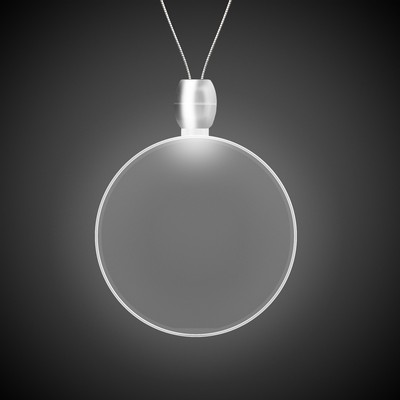 24" White Round Light-Up Pendant Necklace(Pad Print)