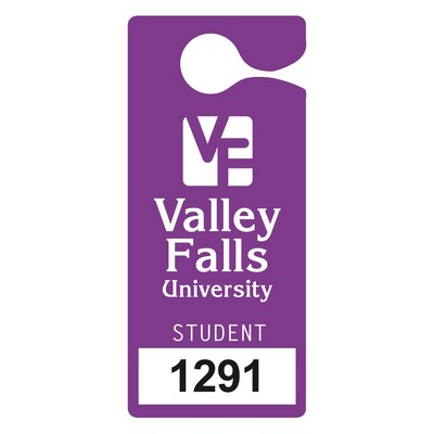 Hanging Parking Permit | Rectangle | 3" x 6 3/4" | .010" White Plastic