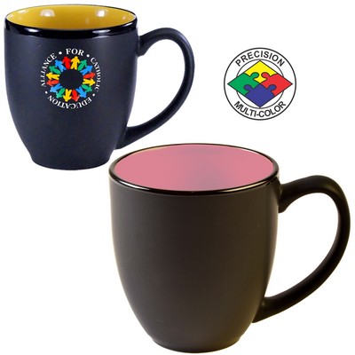 14.5 Oz. Black & Pink HiLo Bistro Mug - Dishwasher Safe - Precision Spot Color