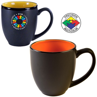 14.5 Oz. Black & Orange HiLo Bistro Mug - Dishwasher Safe - Precision Spot Color