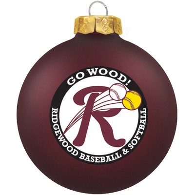 Matte Maroon Glass Ball Ornament 80 Mm