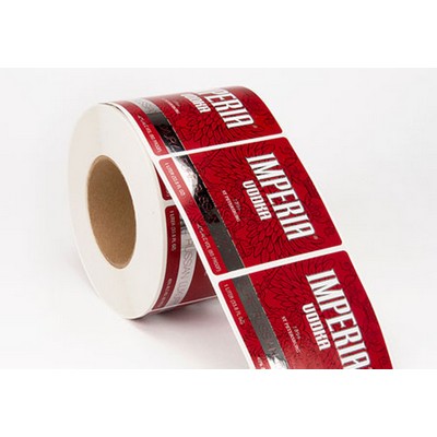 Bright Silver Metallic Roll Label (1"x2")