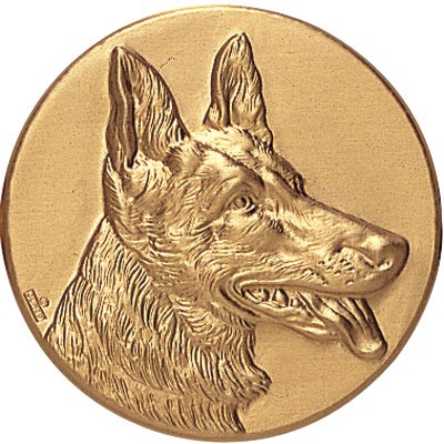 2" Dog German Shepherd Stamped Insert Disc