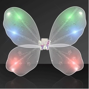 Blinking White LED Fairy Wings - BLANK