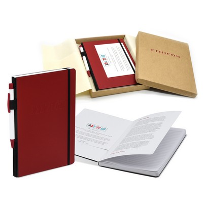 Contempo Bookbound Leather Cover Journal with Matching Color Flat Elastic Closure