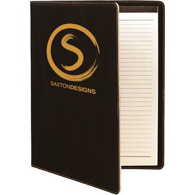 Portfolio - Black/Engraves Gold, Leatherette - 9-1/2" x 12"