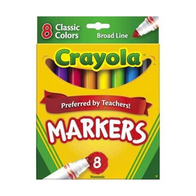 Crayola Classic Markers, Broad Line, 8ct (Case of 24)