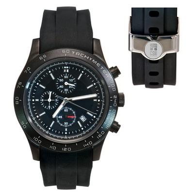 Electroplated Stainless Steel Wristwatch W/ Gold Medallion