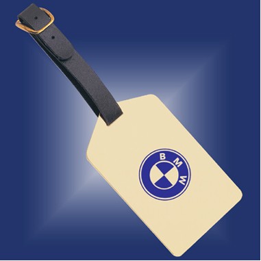 Brass Luggage Tag with Genuine Leather Strap