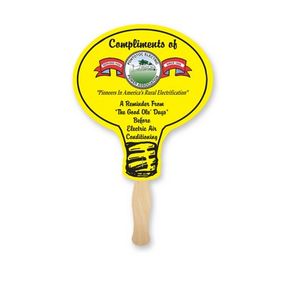 Lightbulb Lightweight Full Color Single Sided Paper Hand Fan