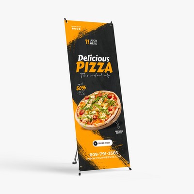 Full Color Digitally Printed-X Stand Banner with Hardware 24" x 63"