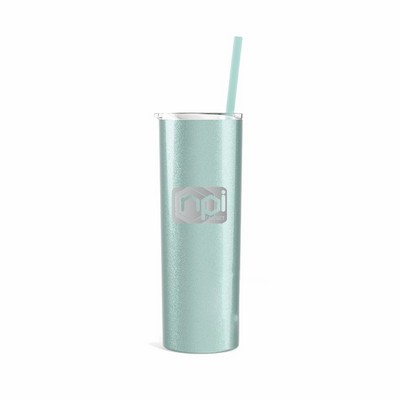 20 Oz. Maars Glitter Seascape Skinny Steel Tumbler