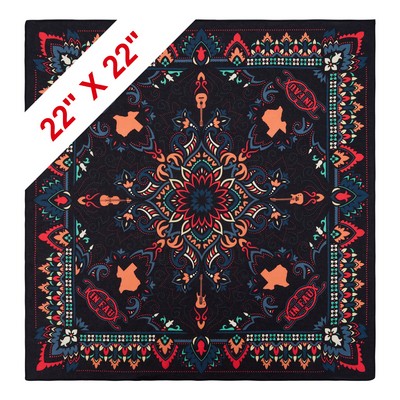22" X 22" Polyester Sublimated Square Bandanna (Full Color)