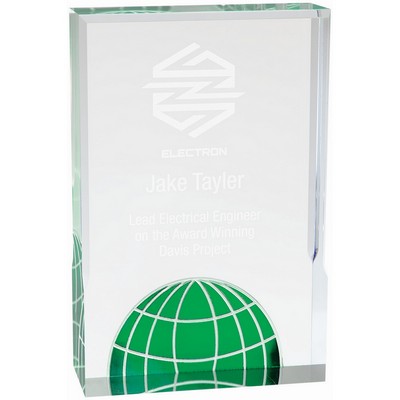 5" x 7" Green Globe Acrylic Award