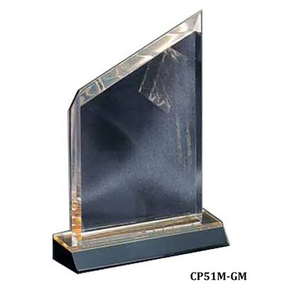 Wedge Acrylic Mirror Award, Gold, Small (4" x 7"H)