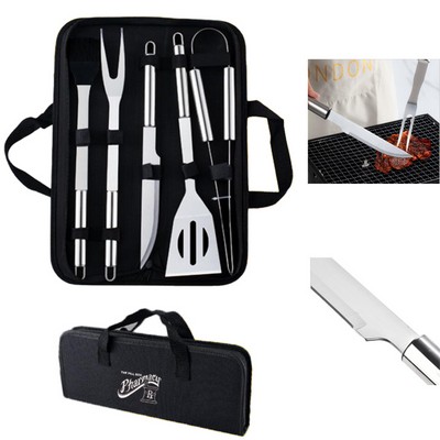 5 Piece Stainless Steel BBQ Set