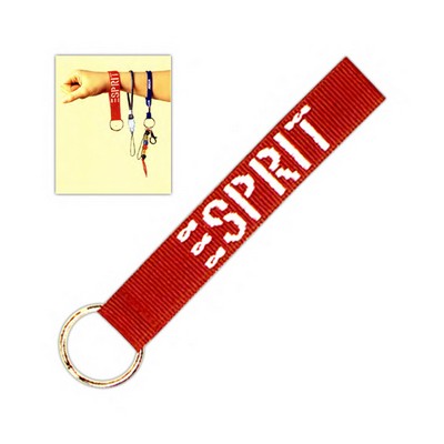 Woven Lanyard Wrist Strap with a Split Ring (3/4 x 10)
