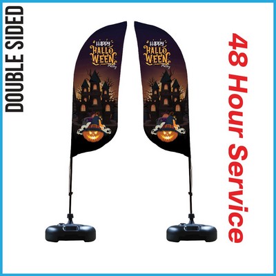 Feather Flag 7' Premium Double-Sided With Plastic Water Base & Carry Bag - Made in the USA