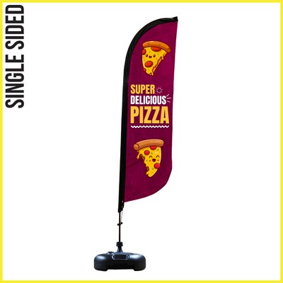 Feather Flag 10' Premium Single-Sided With Plastic Water Base & Carry Bag - Made in the USA