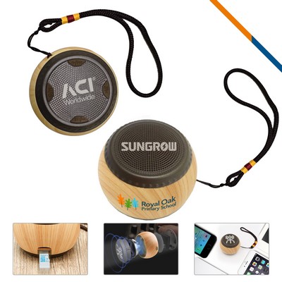 Lara Mini Bamboo Drum Shaped Bluetooth Speaker