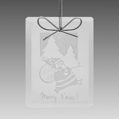 3" Rectangular Starfire Glass Faceted Ornament