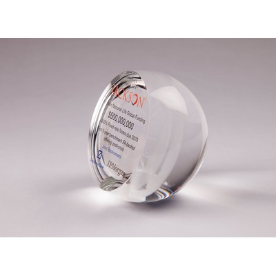 Sphere Shape Crystal Award w/Flat Bottom (6" Diam.)