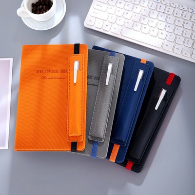 A5 Leather Notebook with Pen Holder