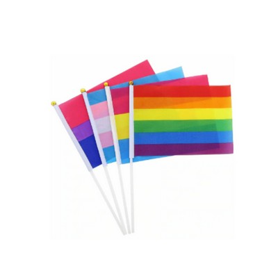 Rainbow LGBTQ Pride Handheld Stick Flag