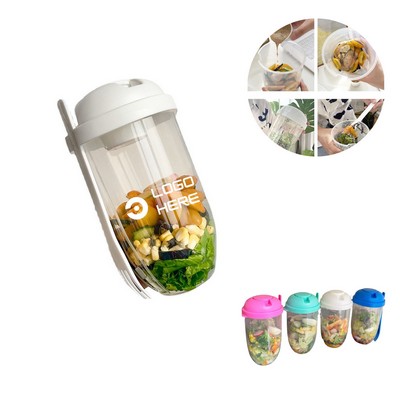 Mason Jar Salad Cup With Spoon Lid