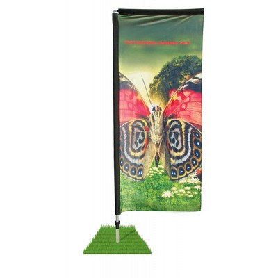 7' Single Sided Rectangle Wind Flag / Spike Base