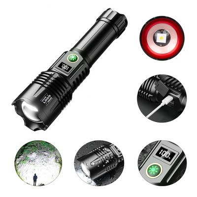Zoomable Powerful LED Flashlight w/Digital Display