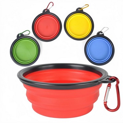 Collapsible Silicone Pet Bowl With Carabiners
