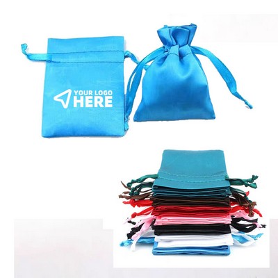 Satin Imitation Satin Drawstring Drawstring Pocket