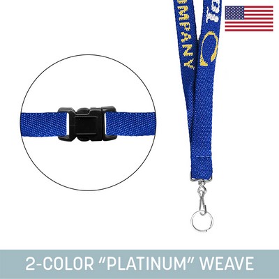 1/2" Woven Lanyard w/ Swivel Snap & Split Ring & Breakaway - "Platinum" Weave