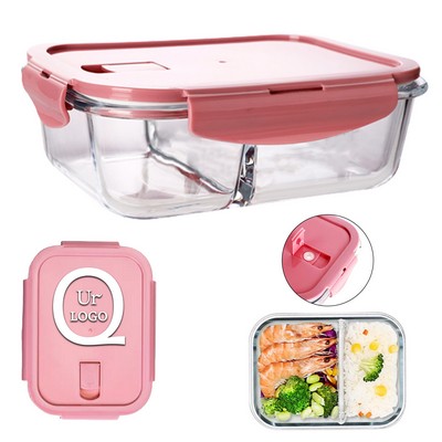 21oz Glass Lunch Box w/ Two Compartments