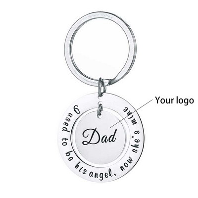 Custom Gratitude Laser Lettering Titanium Steel Keychain