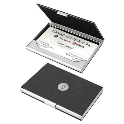 Business Card Holder W/ D2 Silver Medallion