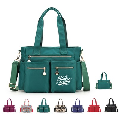 Versatile Nylon Shoulder Bag with Multiple Compartments
