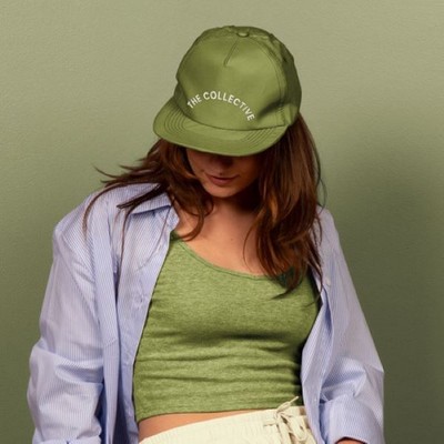 5-Panel Hat - Flat Brim - Structured - Poly Twill
