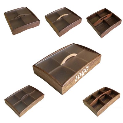 Walnut Wood Partitioned Snack Box